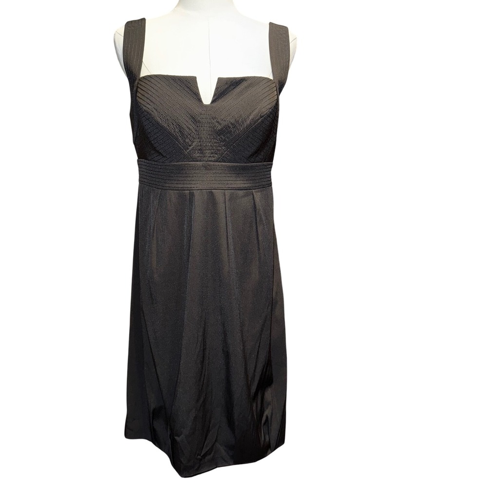 White House Black Market Black Square Neck Fit Flare Dress‎ Size 8 Sleeveless